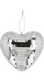 Zilveren Hartvormige Discobal Hanger 19Cm