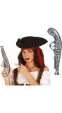 Zilveren Piratenpistool 30 Cm