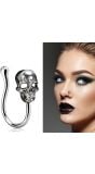 Zilveren schedel piercing halloween