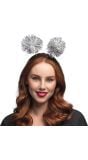 Zilveren Tiara met Tinsel Pompoms