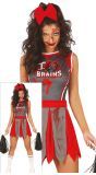 Zombie cheerleader jurk halloween dames