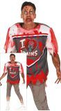 Zombie rugbyspeler kostuum halloween heren