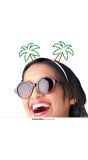 Zomer Haarband Hawaii Palmbomen Metallic Groen Volwassenen