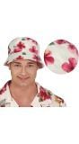 Zomerse Vissershoed Wit Roze Bloemetjes