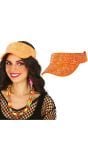 Zonneklep 80's Oranje met Studs