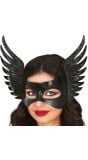 Zwart Engelen Masker met Vleugels