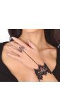Zwart geborduurde armband met spinnenring halloween