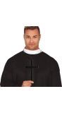 Zwart kruis ketting halloween 22 cm