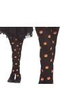 Zwart oranje pompoen panty kind halloween