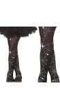 Zwart wit spinnenweb panty kind halloween