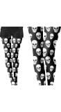Zwart witte schedel panty dames halloween