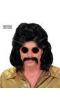 Zwarte 70s disco pruik