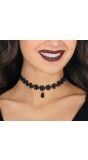 Zwarte Bloemen Choker