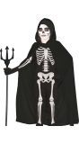 Zwarte cape met capuchon kind 100 cm