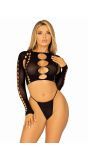 Zwarte Cirkel Croptop Lingerieset Dames