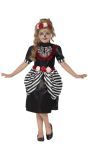 Zwarte dia de los muertos meisjes outfit