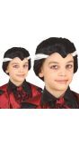 Zwarte Dracula pruik kind halloween