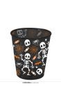 Zwarte drinkbeker skelet 10 cm halloween