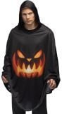 Zwarte Halloween Poncho Pompoen