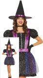 Zwarte heks sterren jurk halloween dames