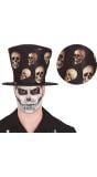 Zwarte hoge hoed schedels halloween