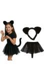 Zwarte Kat Outfit Set Meisjes