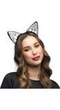 Zwarte Katten Tiara met Diamanten