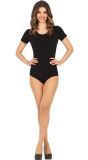 Zwarte Korte Mouwen Bodysuit Dames