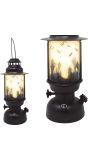 Zwarte lantaarn met licht halloween 30 cm