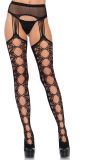 Zwarte netpanty met laddereffect