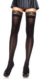 Zwarte Nylon Kousen met Kanten Top