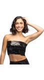 Zwarte Pailletten Disco Top Dames