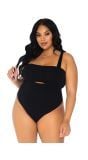 Zwarte plus size 2 delige bodysuit