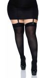 Zwarte plus size nylon kousen