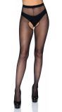 Zwarte Plus Size Transparante Panty Zonder Kruis