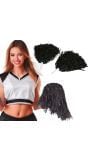 Zwarte Pom-Poms 2 Stuks