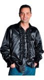 Zwarte rouches blouse heren