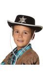Zwarte sheriff hoed met ster kind