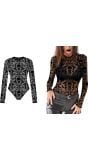 Zwarte Skull Halloween Leotard