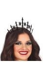 Zwarte spinnen diadeem halloween