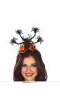 Zwarte spinnen met oranje bloemen haarband halloween