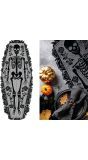 Zwarte Tafelloper Skelet Doodskist 183 X 60 Cm Halloween