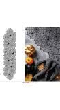 Zwarte tafelloper spinnenweb 45 x 183 cm halloween