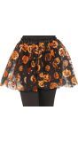 Zwarte tutu met oranje pompoenen kind 30 cm halloween