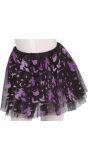 Zwarte tutu met paarse halloween figuren kind 30 cm halloween