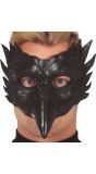 Zwarte uil halfmasker halloween