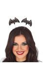 Zwarte vleermuis met springveren haarband halloween
