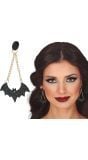 Zwarte vleermuis oorbellen plastic halloween