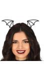 Zwarte vleermuis steentjes haarband halloween