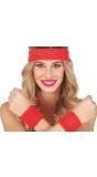 Zweetbanden en Hoofdband Set Rood